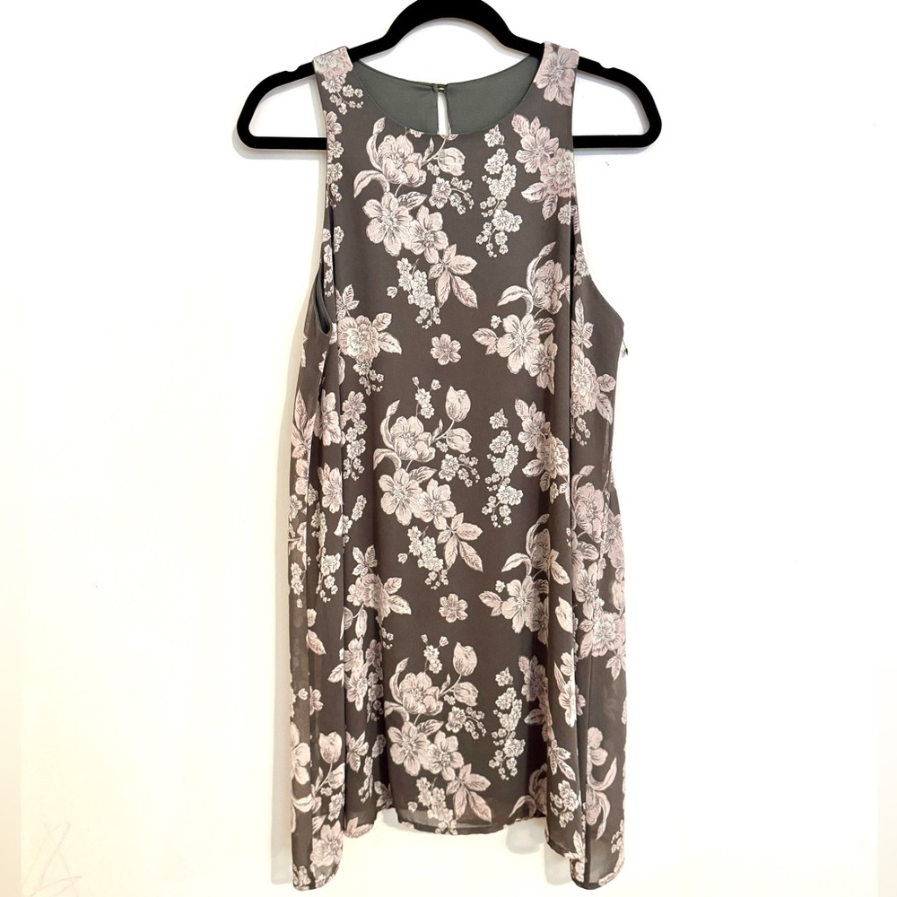American Threads Gray Floral Dress